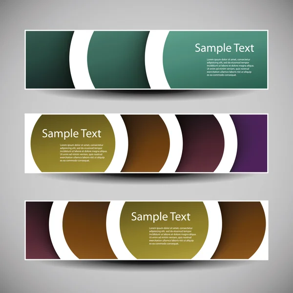 Modèles de bannière ou d'en-tête avec motif circulaire abstrait — Image vectorielle