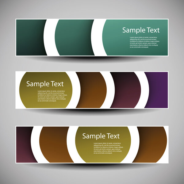 Проекты баннеров или заголовков с абстрактным круговым рисунком
