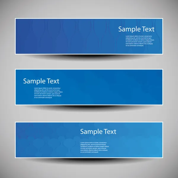 Modèles de bannière ou de couverture avec motif abstrait bleu — Image vectorielle