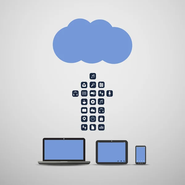 Concept de Cloud Computing — Image vectorielle