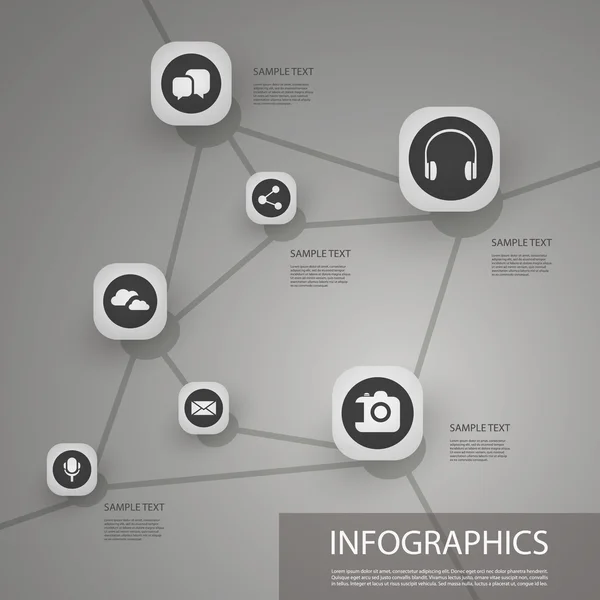 Netzwerkinfografik — Stockvektor