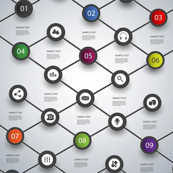 Network Infographic Design — Stock Vector