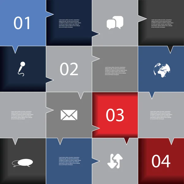 Infographic design - Sprechblasen-Designs mit Symbolen — Stockvektor