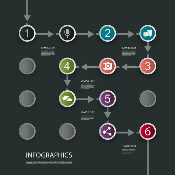 Minimales Design der Infografik - Zeitachse — Stockvektor