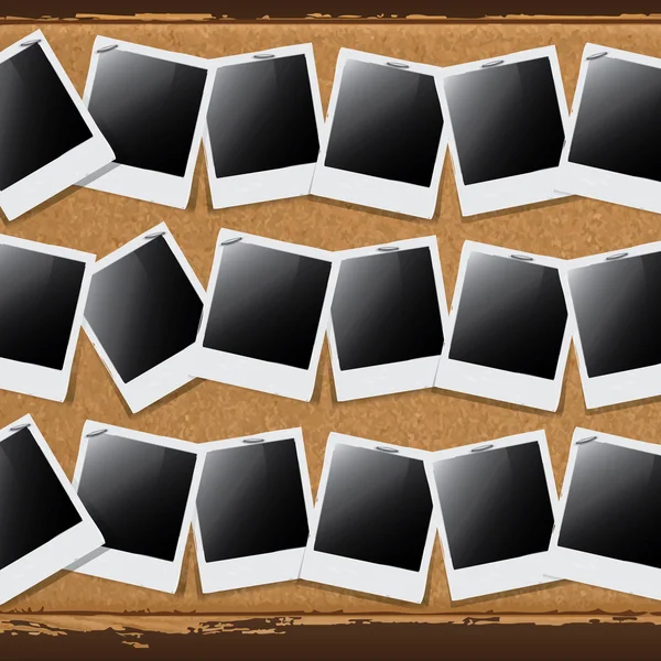 Photos on a Wooden Surface - Pictures Background — Stock Vector