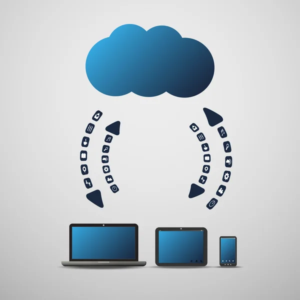 Concepto de computación en nube — Vector de stock