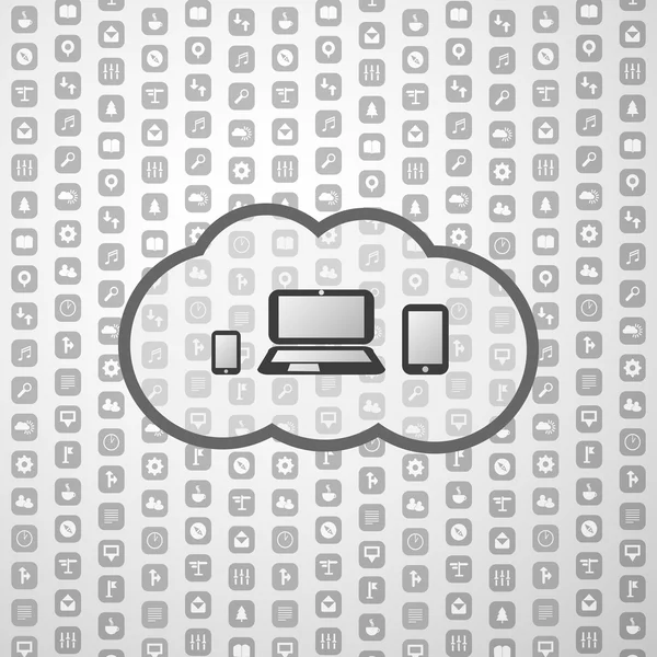 Illustrazione del concetto di cloud computing — Vettoriale Stock