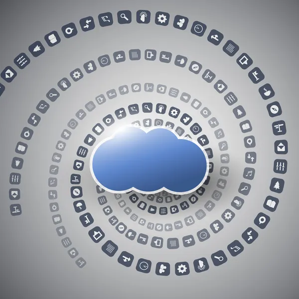 Ilustración del concepto de computación en nube — Archivo Imágenes Vectoriales