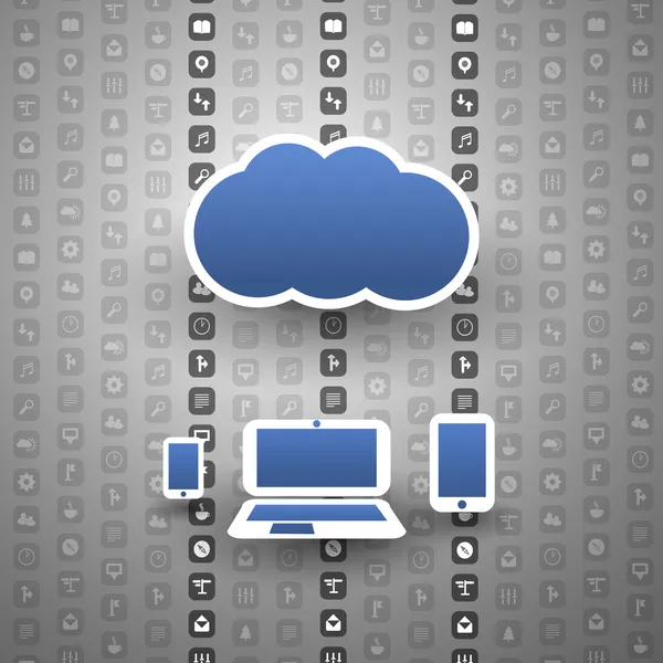 Concept de Cloud Computing — Image vectorielle