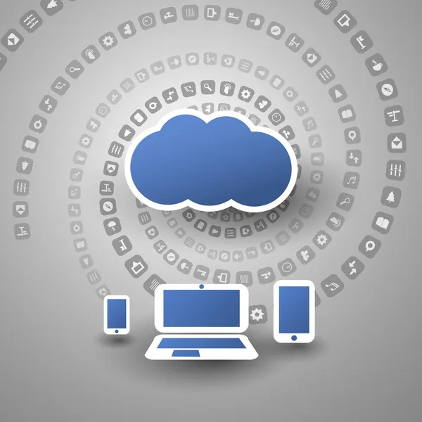 Illustration de concept Cloud Computing — Image vectorielle