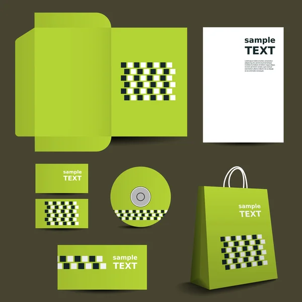 Modelo de papelaria, Design de imagem corporativa com quadrados — Vetor de Stock