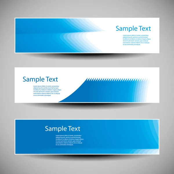 Banner oder Header-Designs mit abstrakten blauen Mustern — Stockvektor