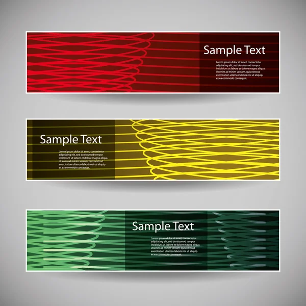 Desenhos de banner ou cabeçalho com padrão listrado abstrato — Vetor de Stock