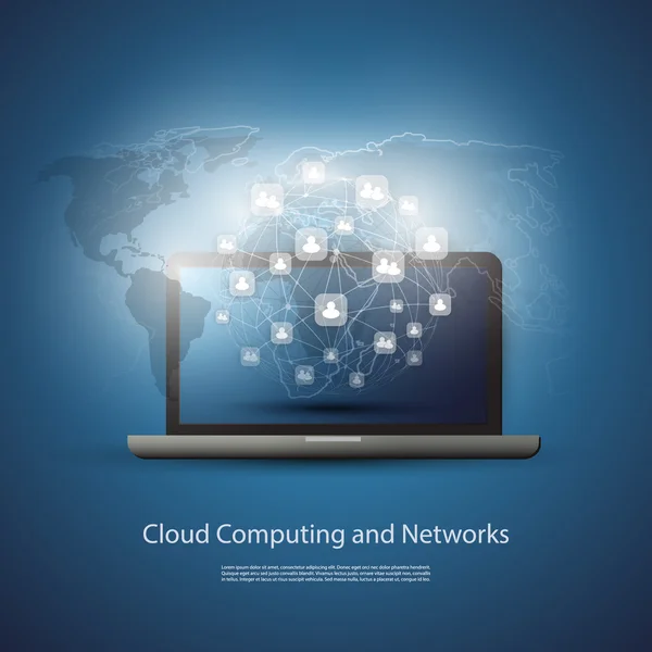 Concepto de computación en nube — Archivo Imágenes Vectoriales