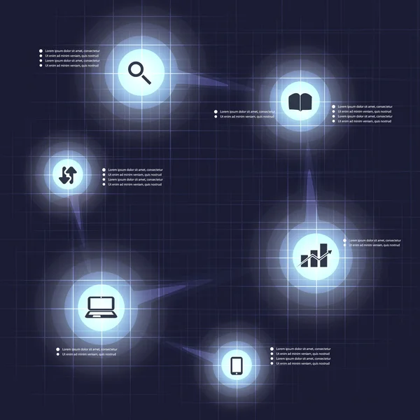 接続 - インフォ グラフィック デザイン — ストックベクタ