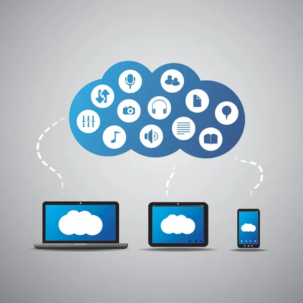 Concept de Cloud Computing — Image vectorielle