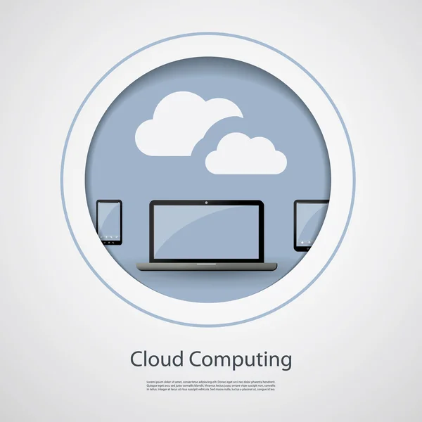 Concetto di cloud computing — Vettoriale Stock