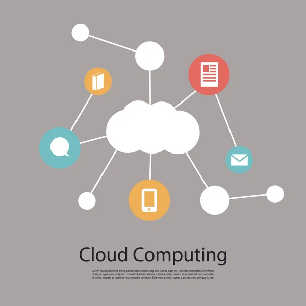 Concetto di cloud computing — Vettoriale Stock