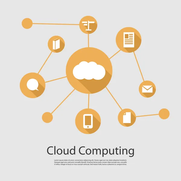 Concepto de computación en nube — Vector de stock