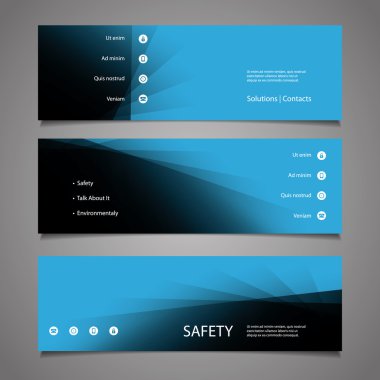 Web Design Elements - Abstract Blue Header Designs clipart