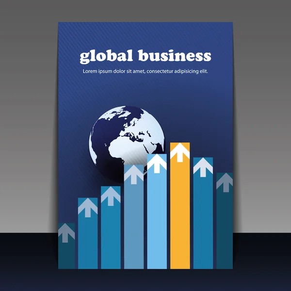 Volante o diseño de portada - Global Business — Archivo Imágenes Vectoriales