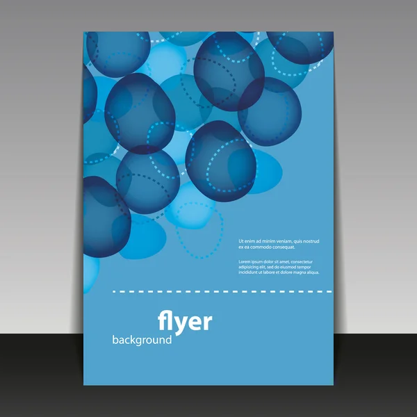 Flyer ou design de couverture avec motif bleu abstrait — Image vectorielle