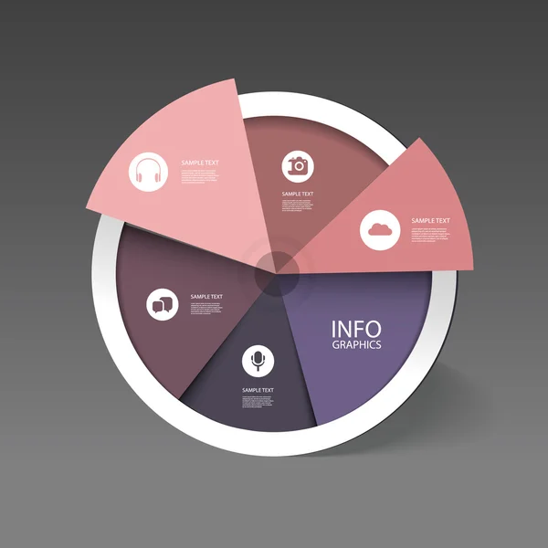 Färgglada business cirkeldiagram - infographic design — Stock vektor