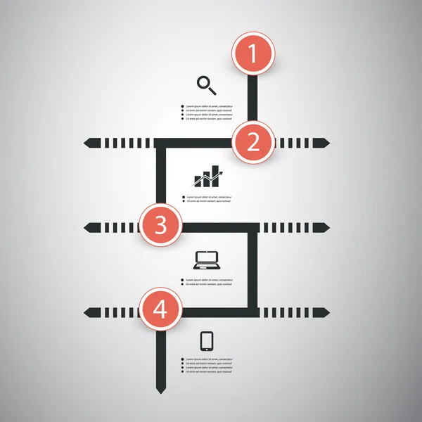 Concepto infográfico - Diseño de diagrama de flujo — Vector de stock