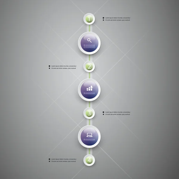 Concepto infográfico - Diseño de diagrama de flujo - Línea de tiempo — Vector de stock