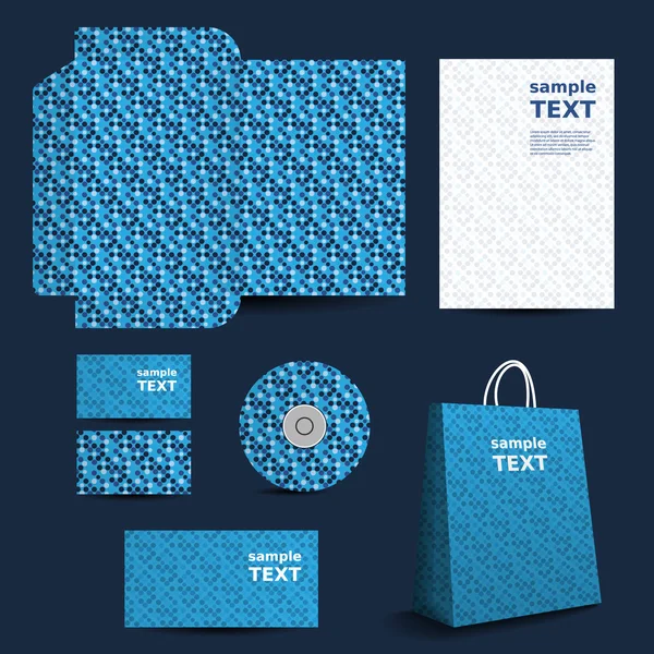Sjabloon voor briefpapier, bedrijfsimage ontwerp met gestippelde patroon — Stockvector