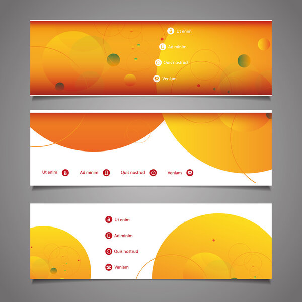 Web Design Elements - Colorful Abstract Header Designs with Spheres