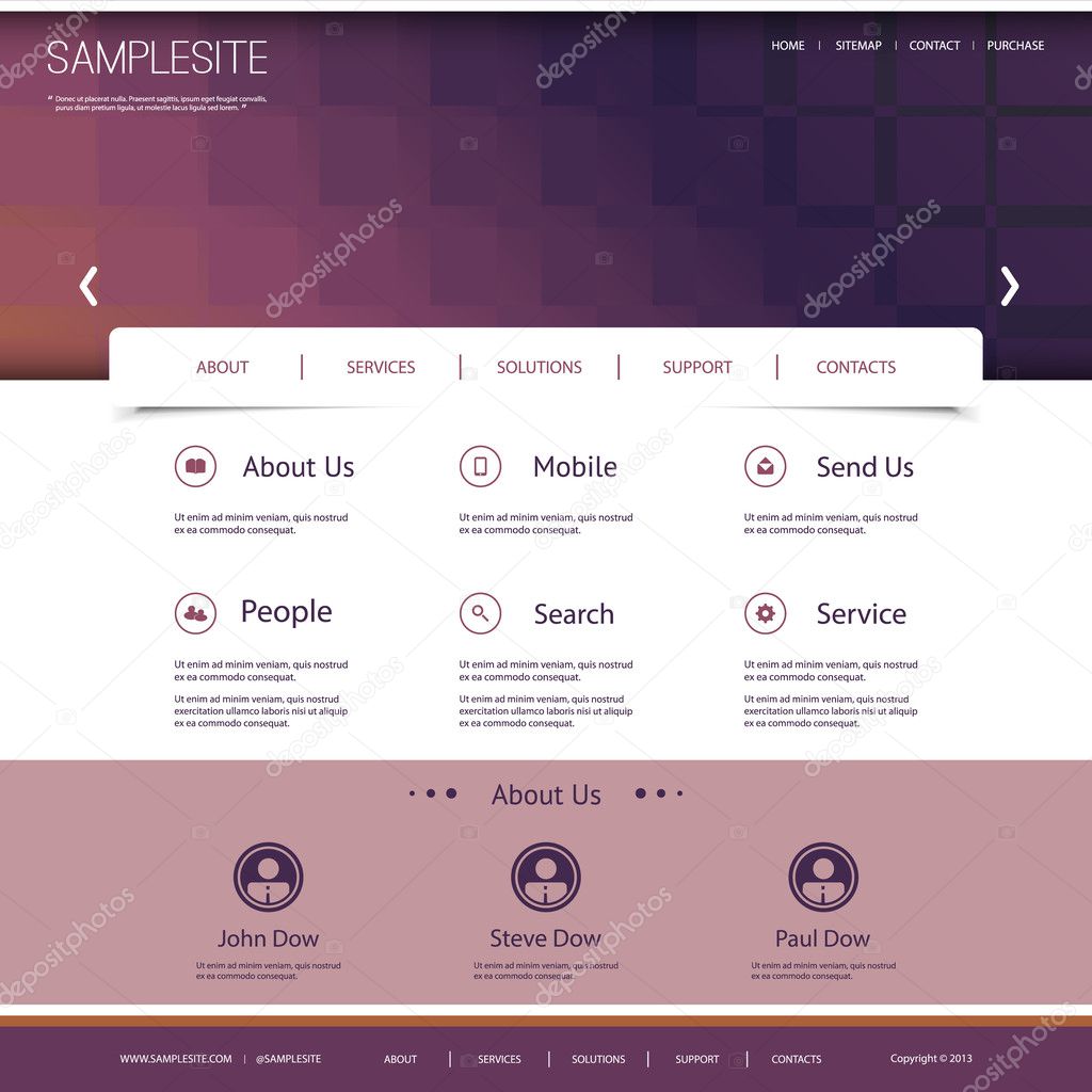 Website Template with Abstract Header Design
