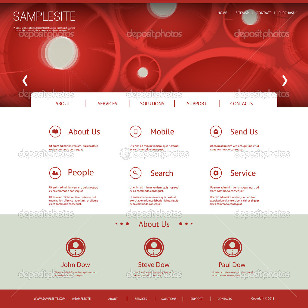 Website Template with Abstract Floral Header Design