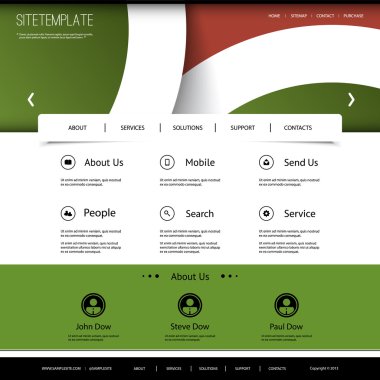 soyut header tasarımı - eğrileri ile Web sitesi şablonu