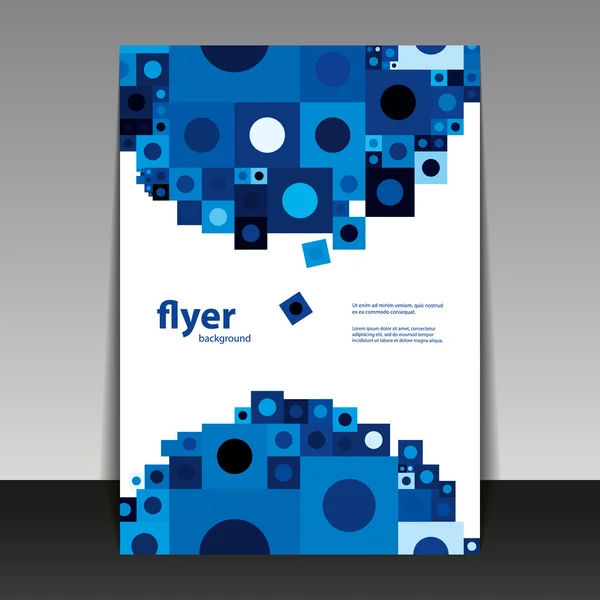 Flyer oder Cover-Design mit abstrakten blauen Mustern — Stockvektor