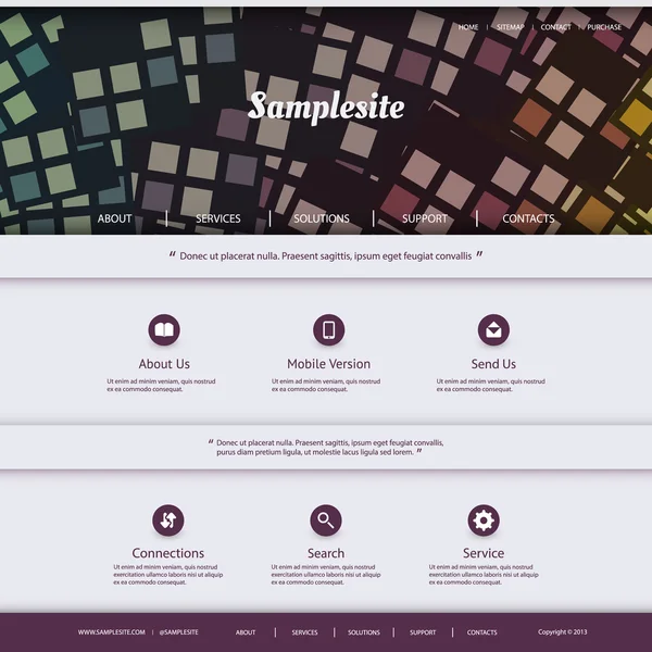 Website-Design mit buntem Mosaikmuster — Stockvektor