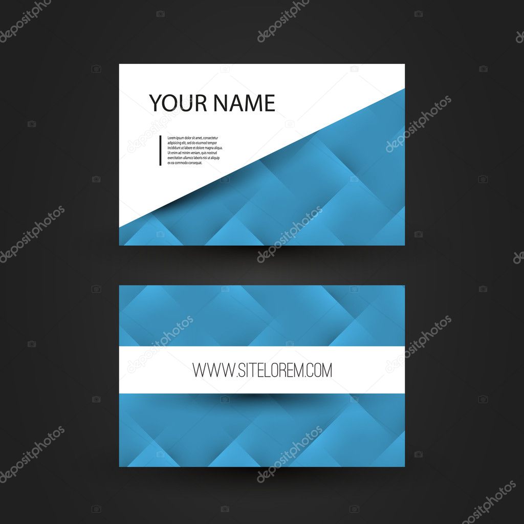 Business or Gift Card with Abstract Blue Pattern