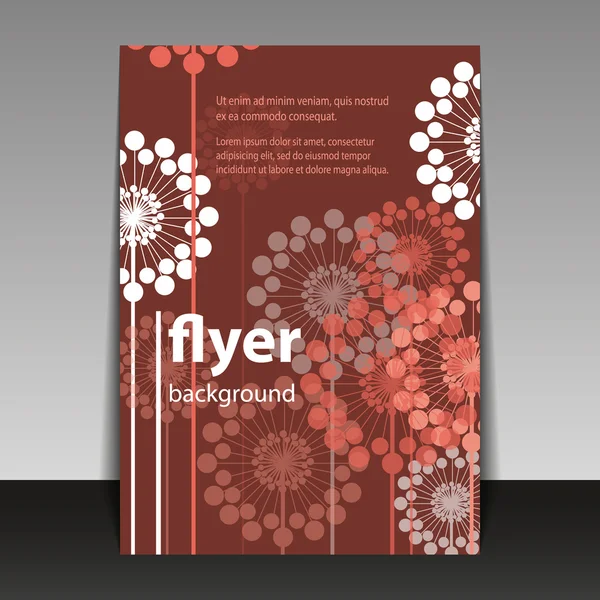 Flyer ou design de couverture avec motif de fleurs — Image vectorielle