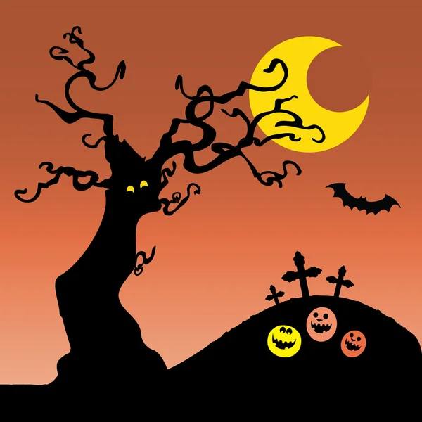 Halloween-kaart of achtergrond — Stockvector