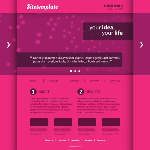 Webová šablona s růžovými květy záhlaví design — Stockový vektor