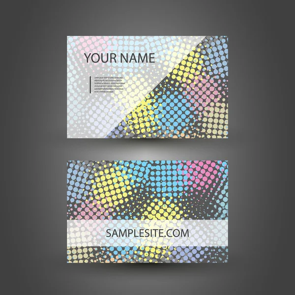 Business Card Template with Abstract Dotted Background — Stock Vector