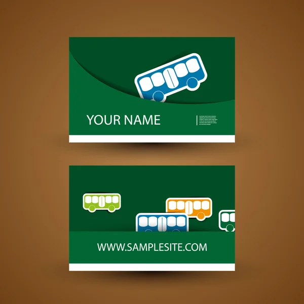 Carte de visite avec bus papier — Image vectorielle