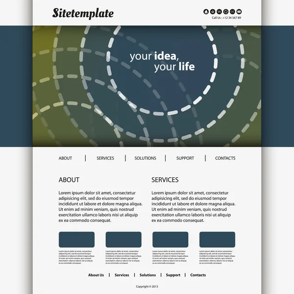 Desain Website dengan Cincin Abstrak - Stok Vektor