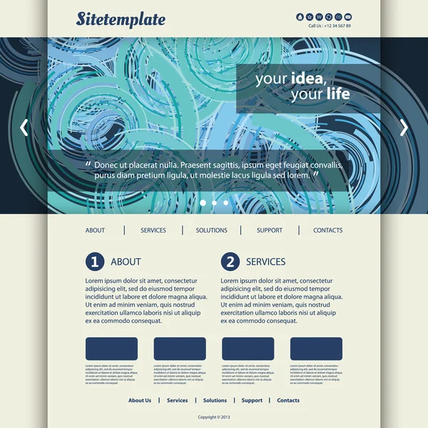 Diseño del sitio web con encabezado abstracto — Vector de stock