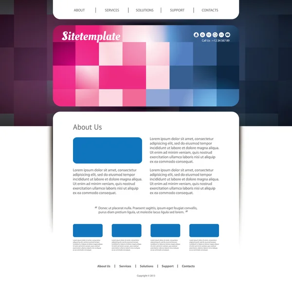 Design del sito web con motivo a scacchi colorati — Vettoriale Stock