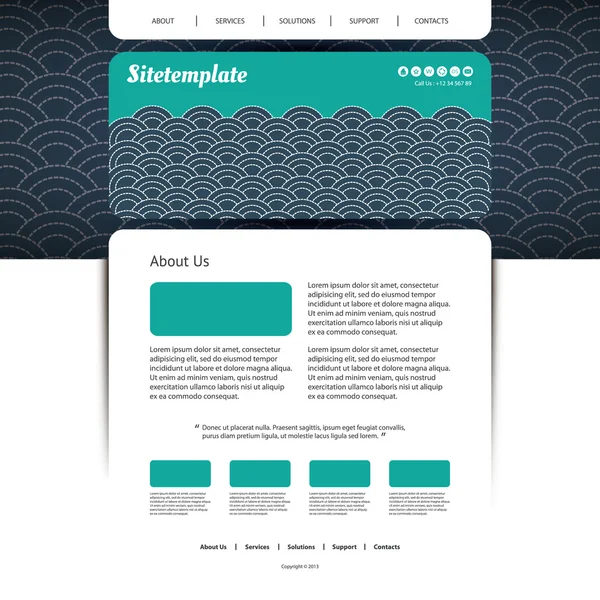 Modèle de site Web avec anneaux Mosaic Header Design — Image vectorielle