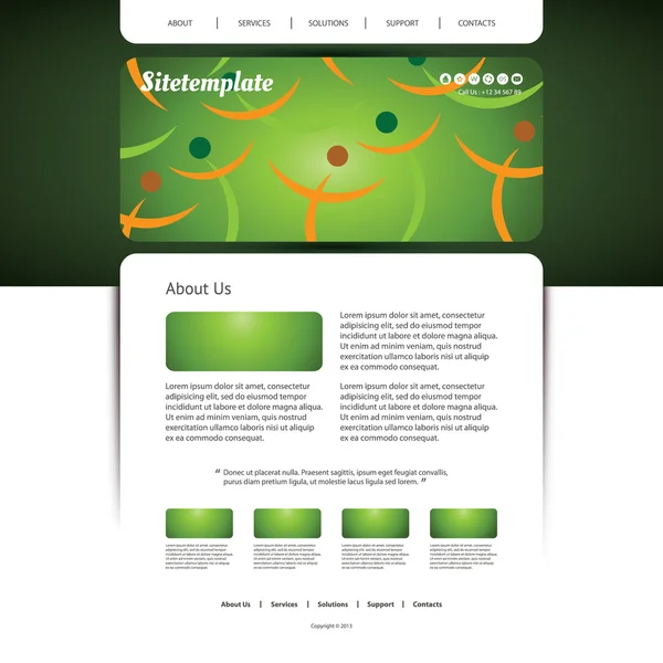 Website Template with Abstract Figures 'Silhouettes — стоковый вектор