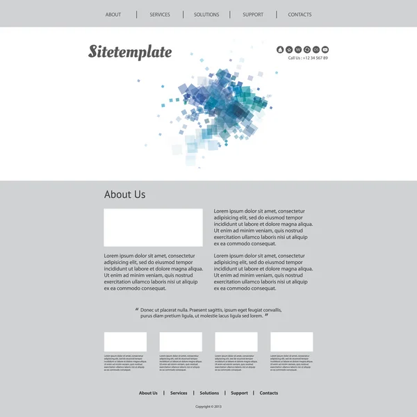 Website sjabloon met abstracte Header Design — Stockvector