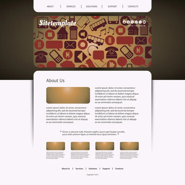 Diseño del sitio web con el patrón de iconos — Vector de stock