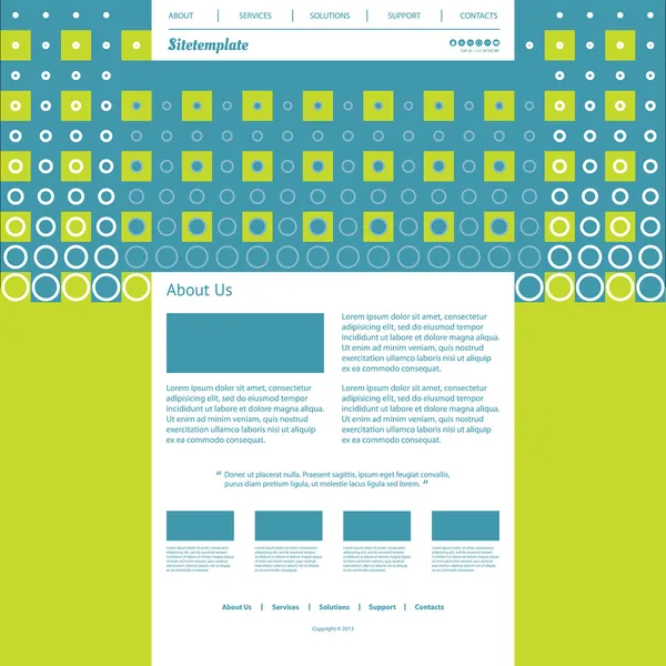 Szablon strony internetowej z streszczenie tło - kropki i kwadraty — Wektor stockowy